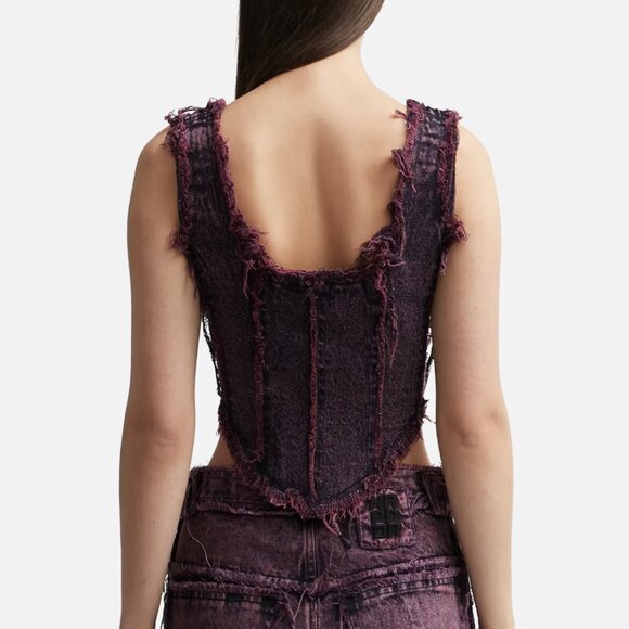 NWT Dhruv Kapoor Destroyed Denim Corset - Picture 2 of 5